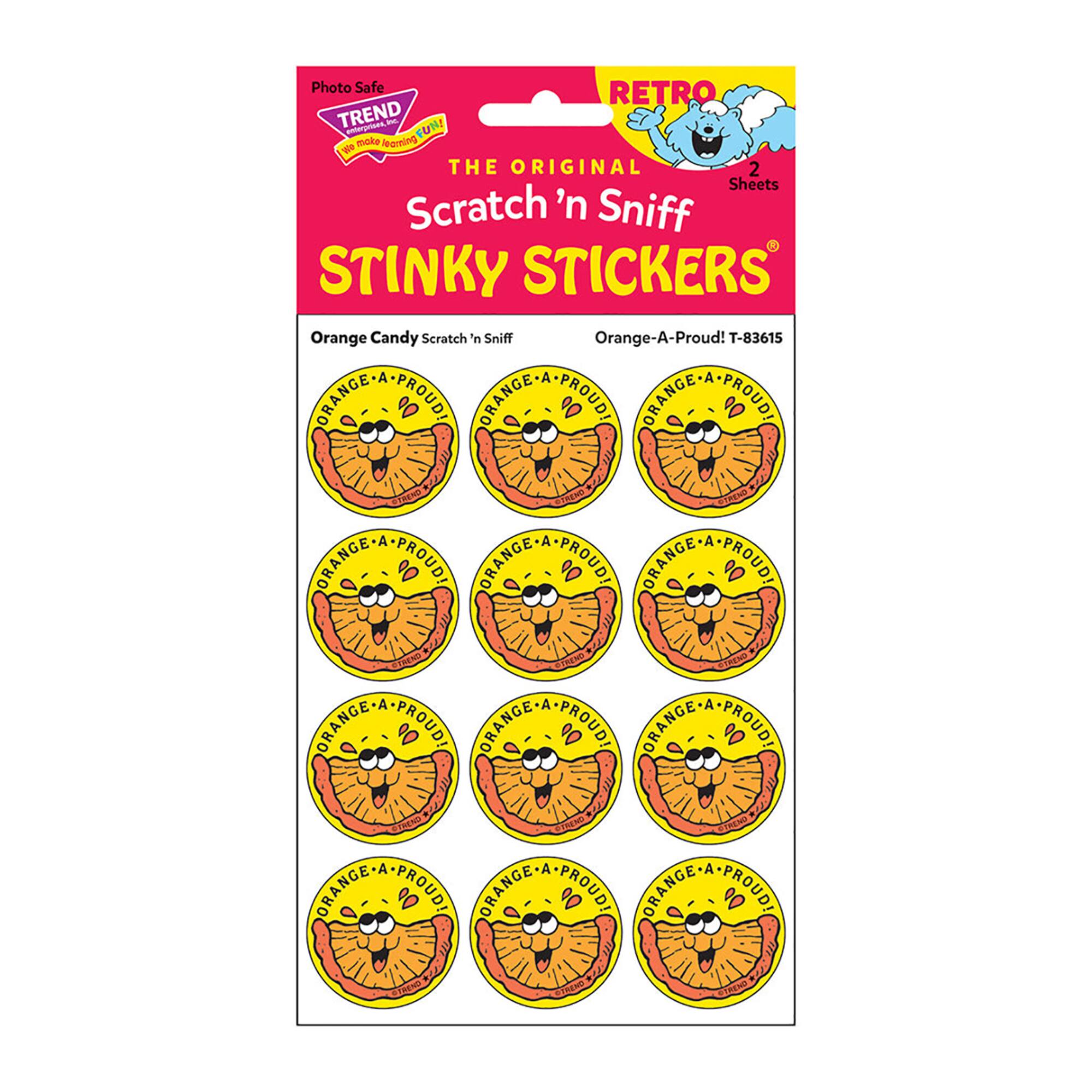 TREND Enterprises® Orange-A-Proud! Orange Candy Scented Stickers, 6 Packs of 24